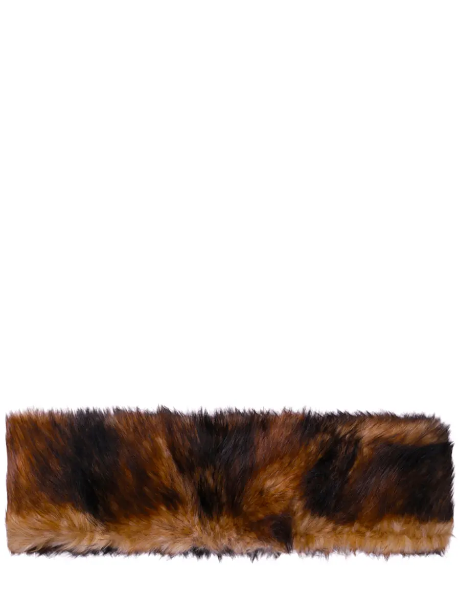 Шарф из экомеха DAVID KOMA PF25DKSCARF/BLACK_BROWN Коричневый 