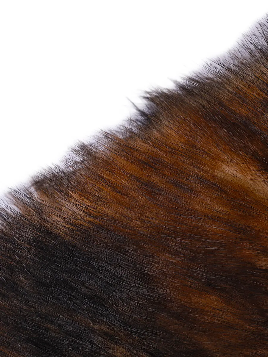 Шарф из экомеха DAVID KOMA PF25DKSCARF/BLACK_BROWN Коричневый  Фото 3