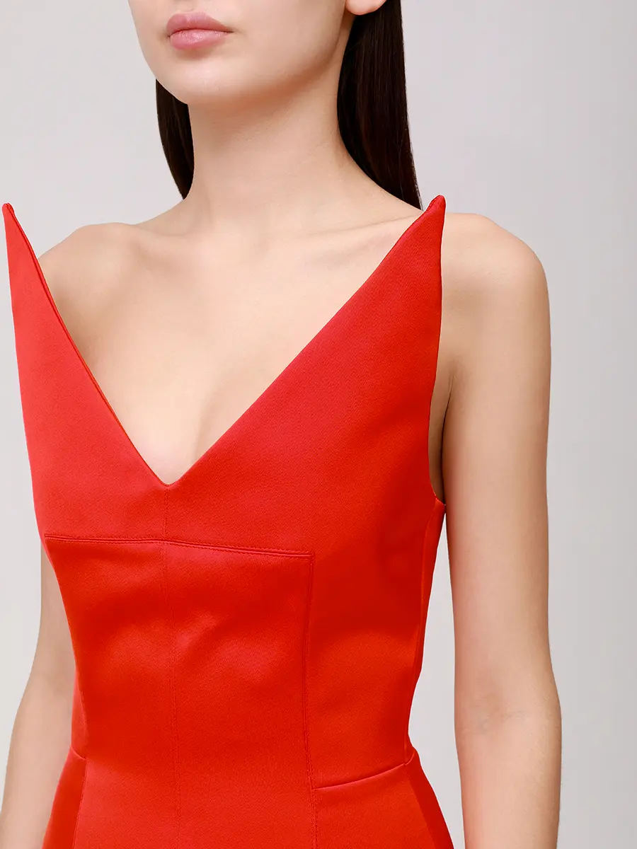 Платье однотонное DAVID KOMA PF25DK01D/RED Красный  Фото 5