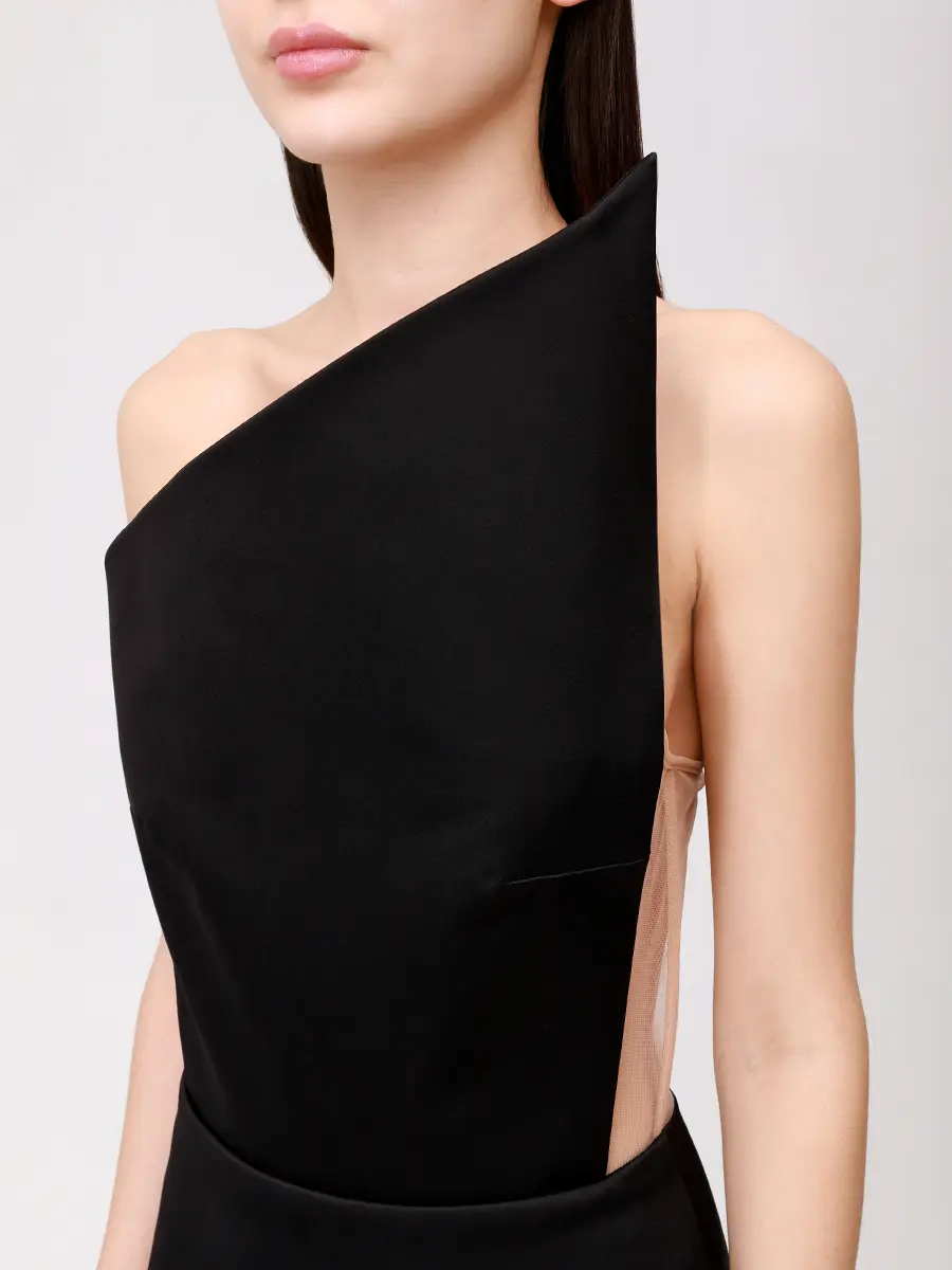 Платье однотонное DAVID KOMA PF25DK04D/BLACK Черный  Фото 5