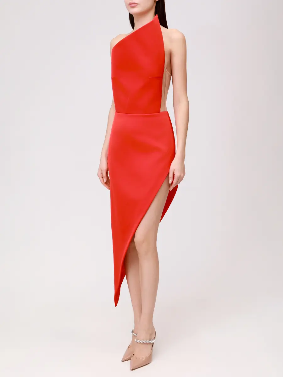 Платье однотонное DAVID KOMA PF25DK04D/RED Красный  Фото 4