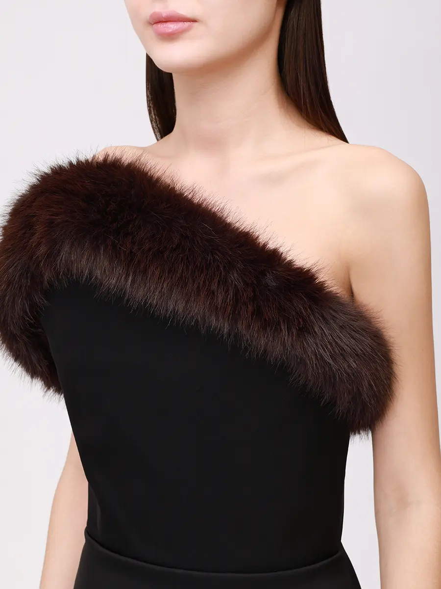 Платье однотонное DAVID KOMA PF25DK06D Черный  Фото 5