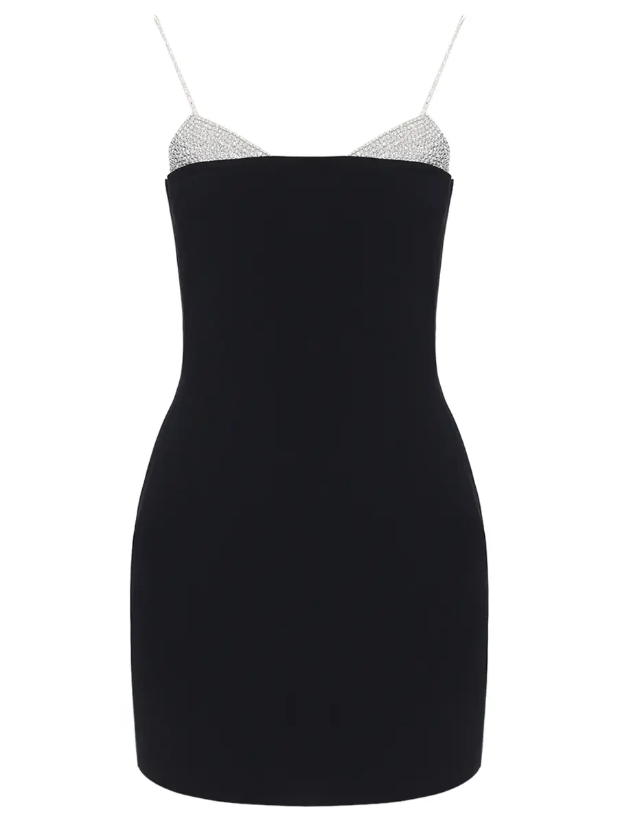 Платье со стразами DAVID KOMA PF25DK75D Черный 