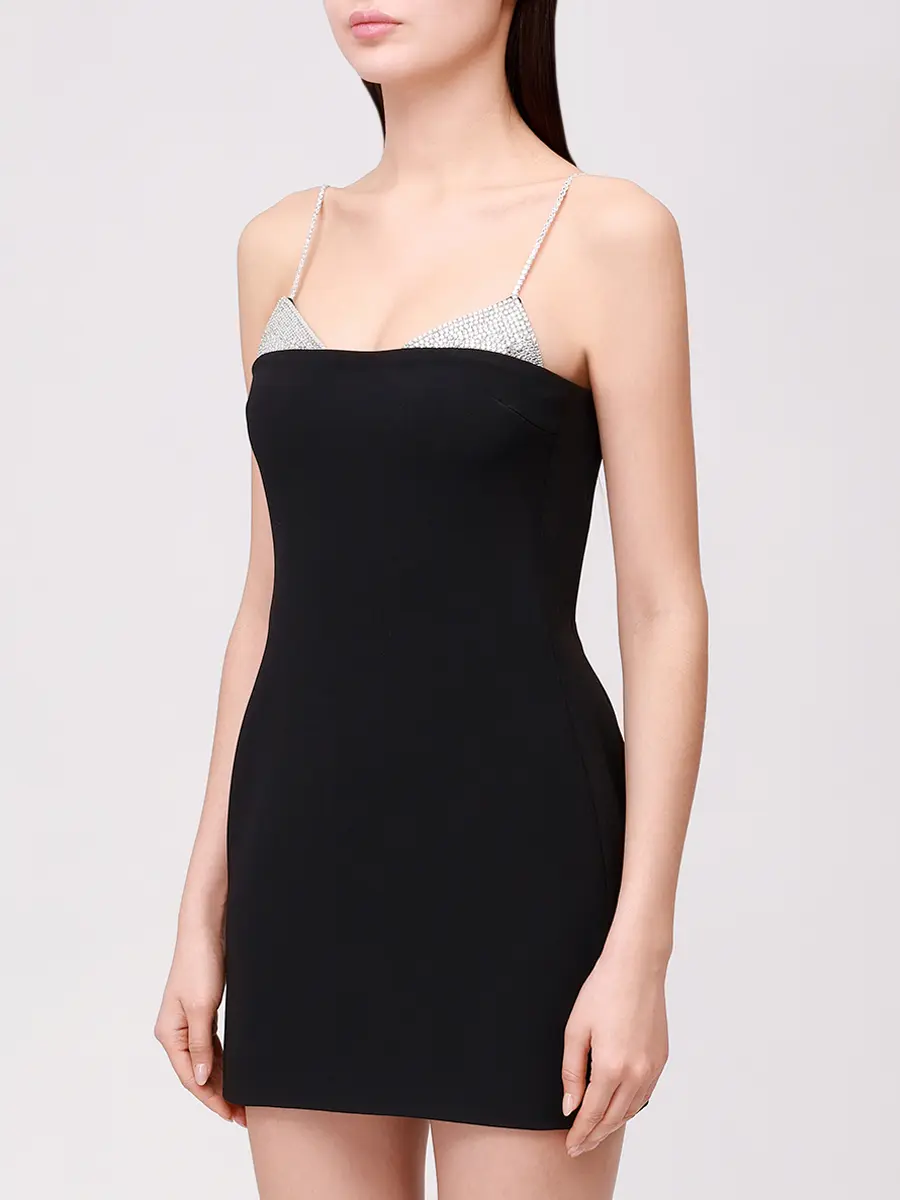 Платье со стразами DAVID KOMA PF25DK75D Черный  Фото 4