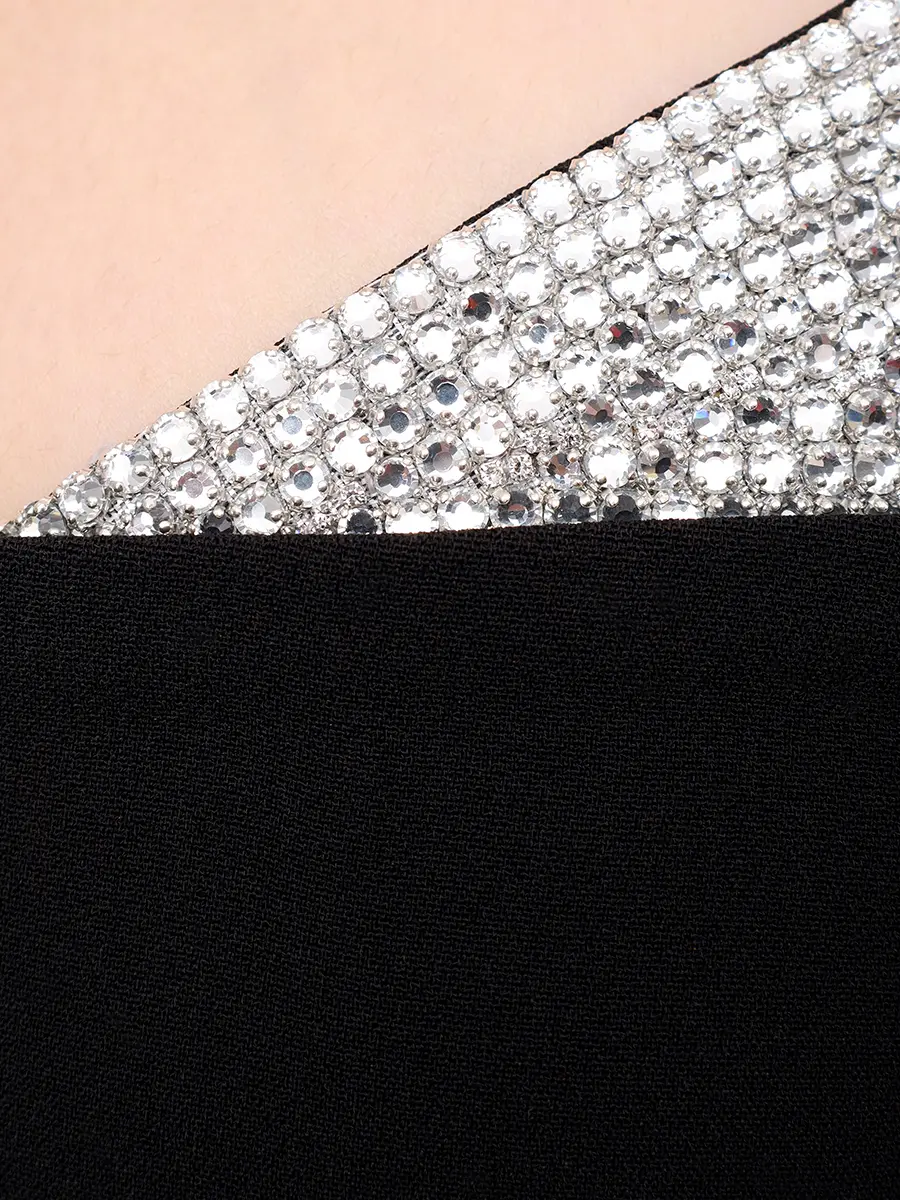 Платье со стразами DAVID KOMA PF25DK75D Черный  Фото 6