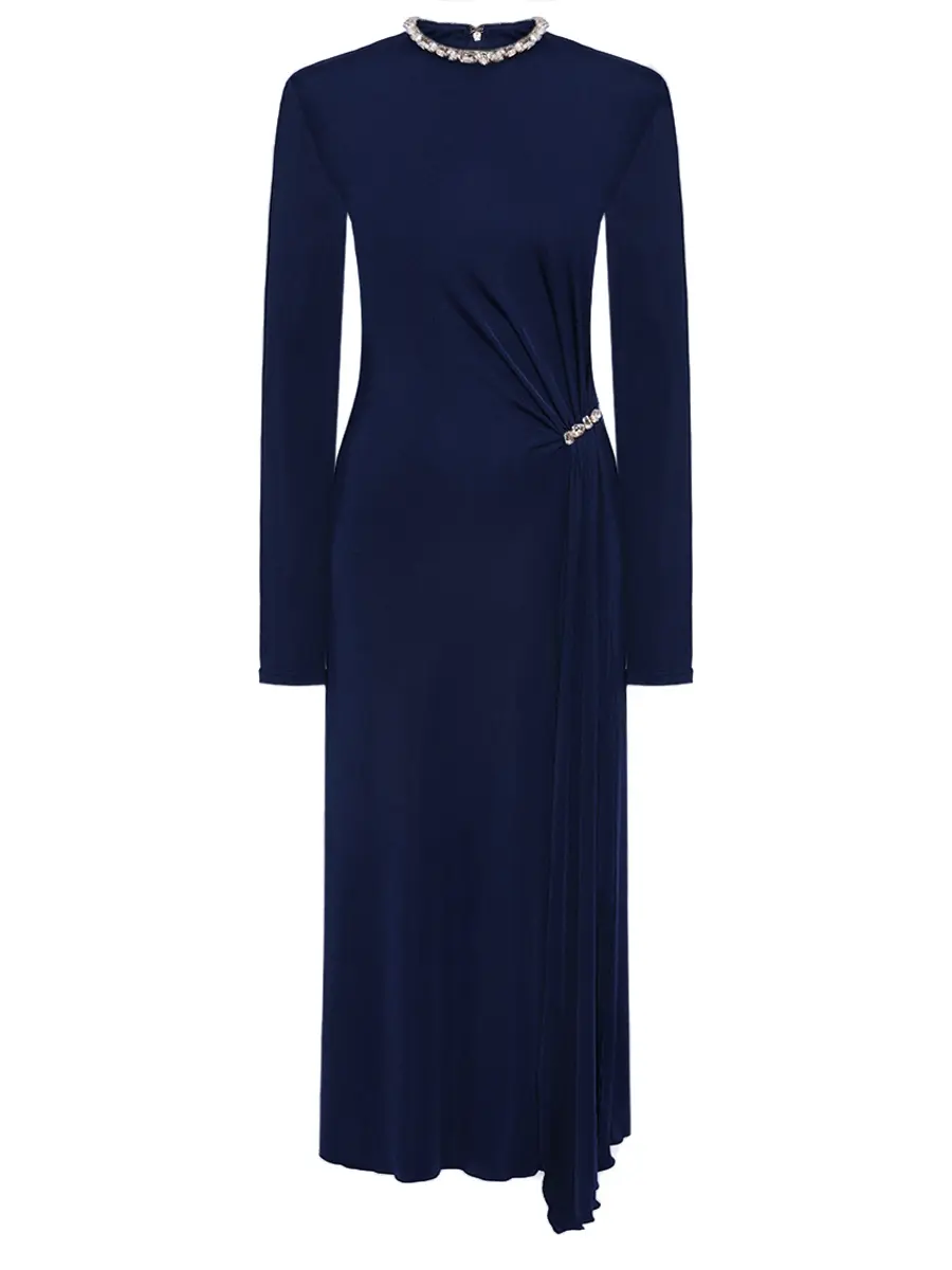 

Платье из вискозы, Синий, PF25DK92D/NAVY_SILVER