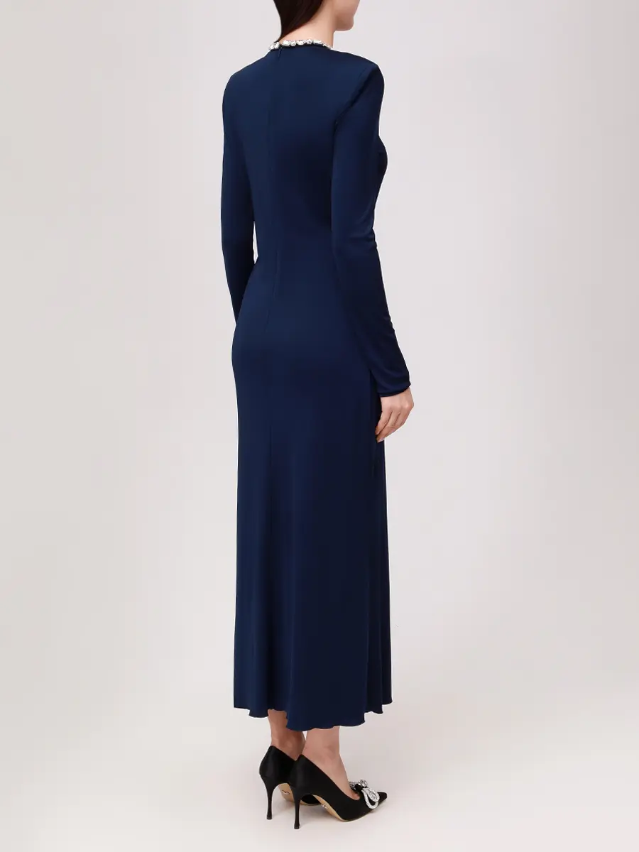 Платье из вискозы DAVID KOMA PF25DK92D/NAVY_SILVER Синий  Фото 3