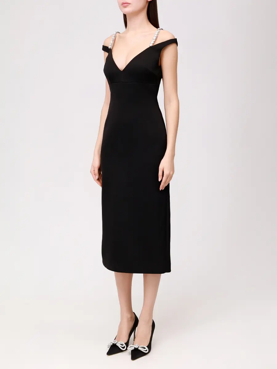 Платье однотонное DAVID KOMA PF25DK52D/BLACK_SILVER Черный  Фото 4