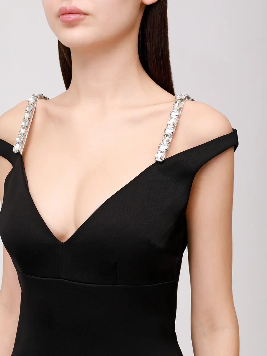 Платье однотонное DAVID KOMA PF25DK52D/BLACK_SILVER Черный  Фото 5