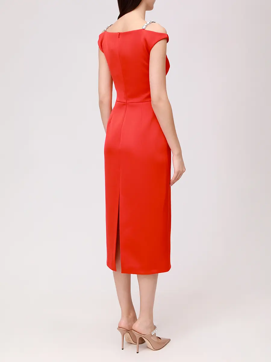 Платье однотонное DAVID KOMA PF25DK52D/RED_SILVER Красный  Фото 3