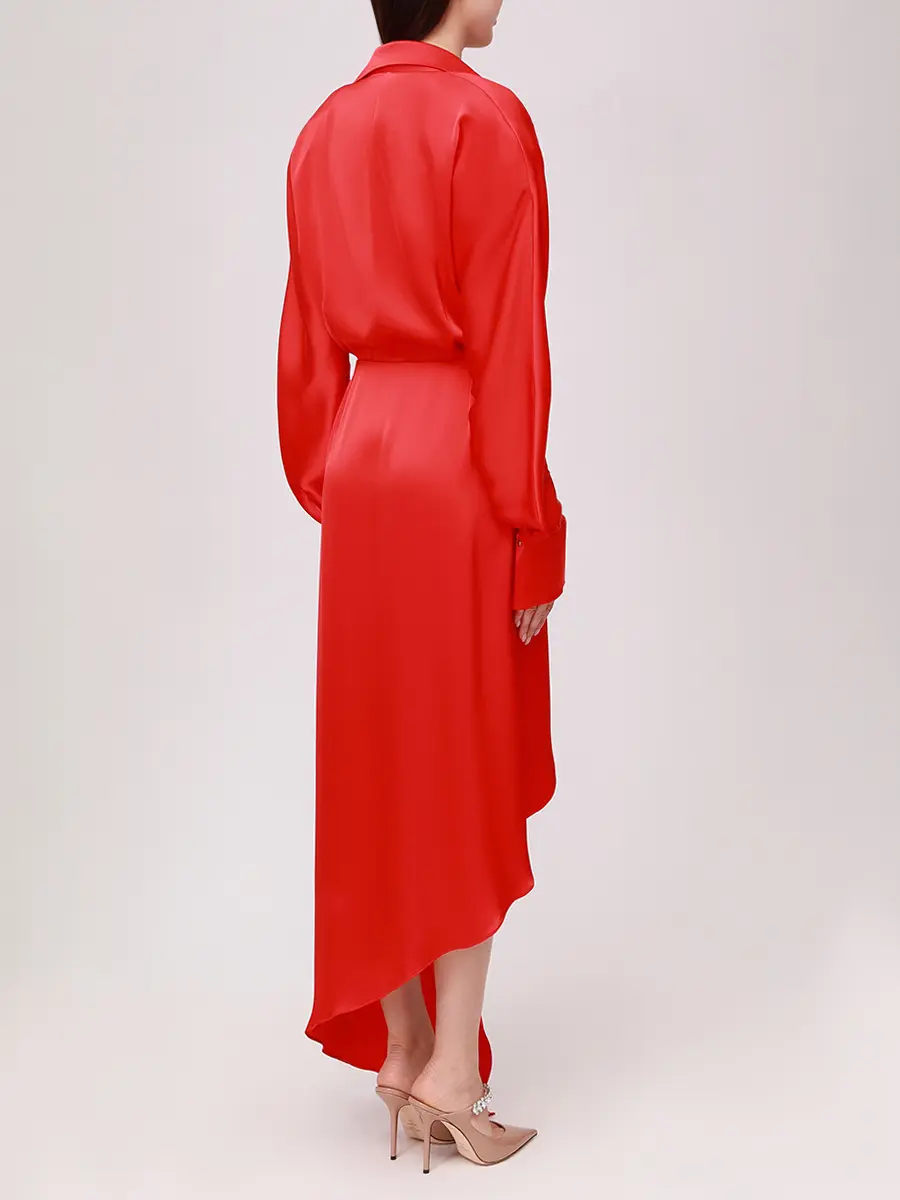 Платье однотонное DAVID KOMA PF25DK74D/RED_SILVER Красный  Фото 3