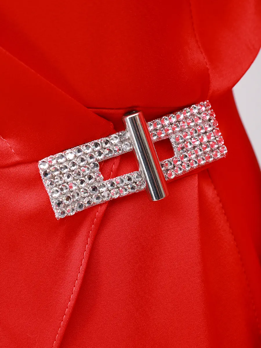 Платье однотонное DAVID KOMA PF25DK74D/RED_SILVER Красный  Фото 6