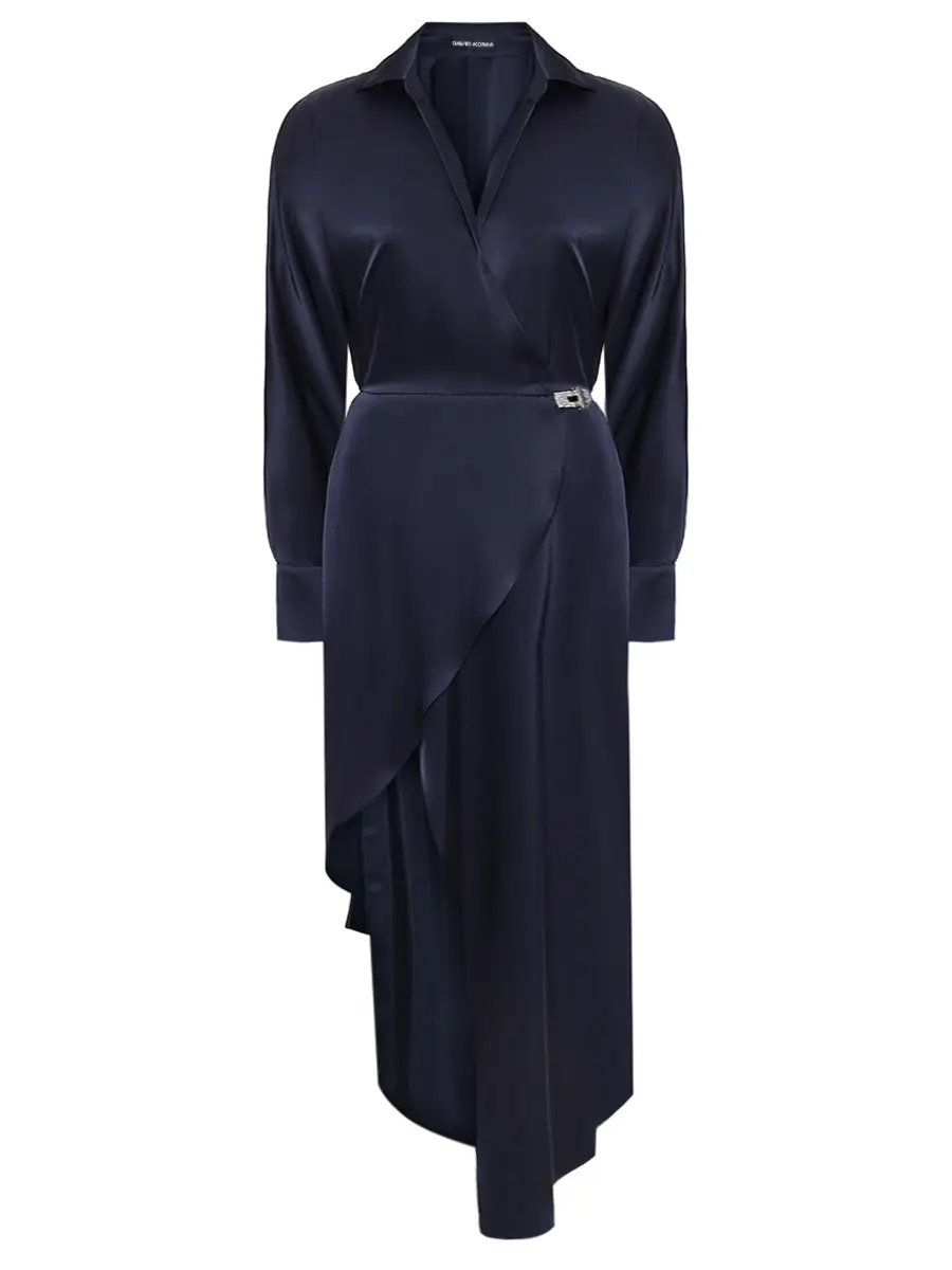 Платье однотонное DAVID KOMA PF25DK74D/NAVY_SILVER Синий 