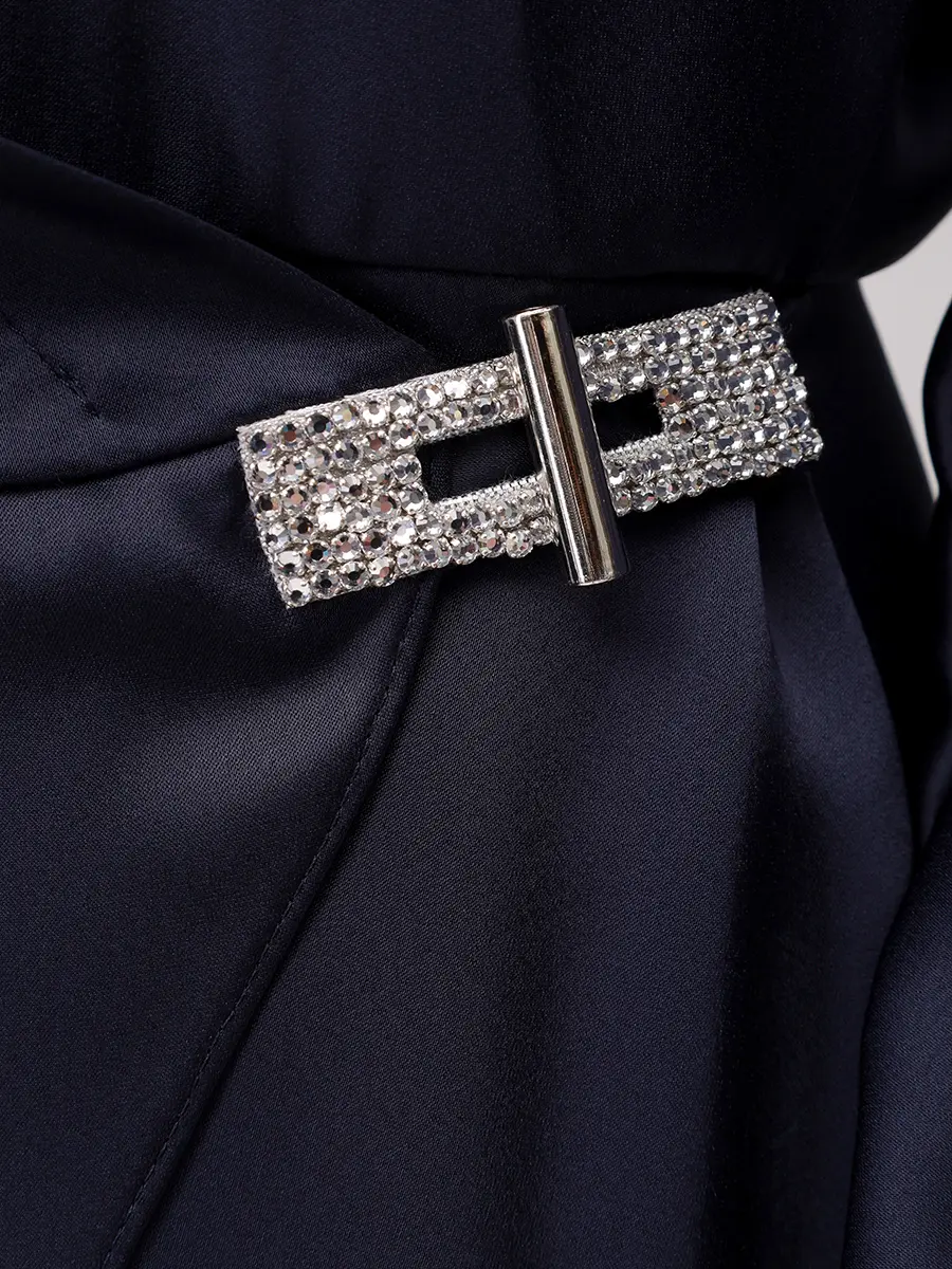 Платье однотонное DAVID KOMA PF25DK74D/NAVY_SILVER Синий  Фото 6