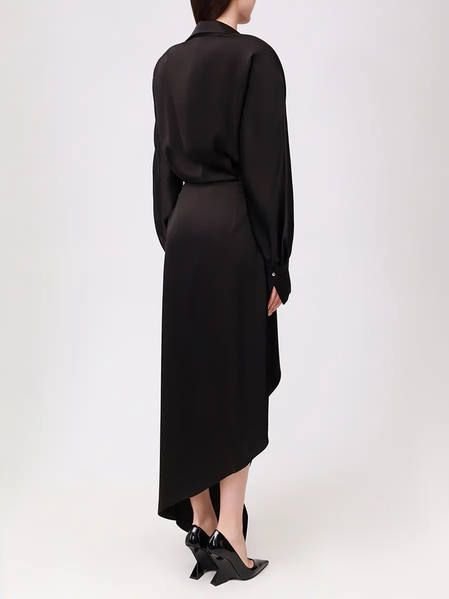 Платье однотонное DAVID KOMA PF25DK74D/BLACK_SILVER Черный  Фото 3