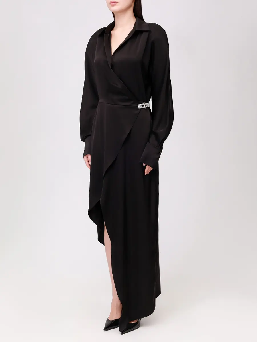 Платье однотонное DAVID KOMA PF25DK74D/BLACK_SILVER Черный  Фото 4