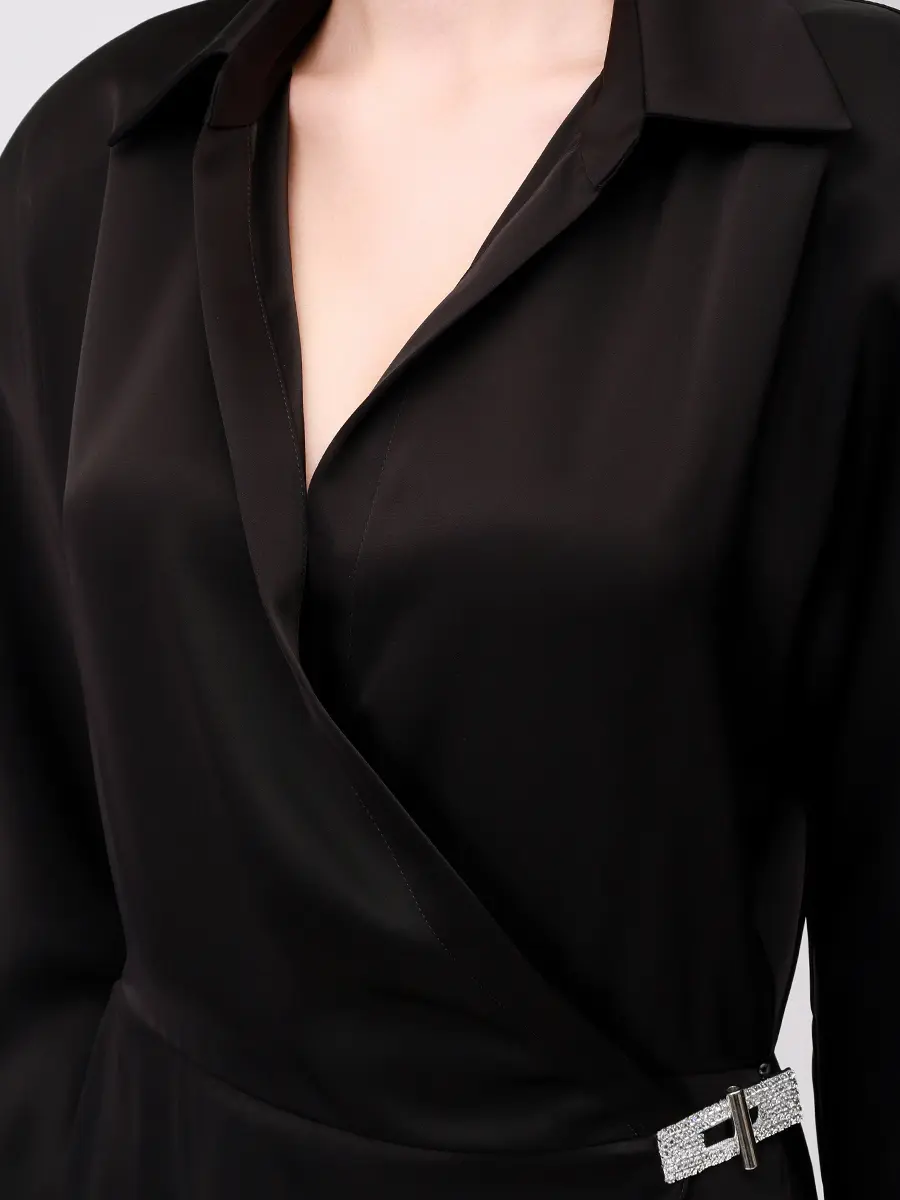 Платье однотонное DAVID KOMA PF25DK74D/BLACK_SILVER Черный  Фото 5