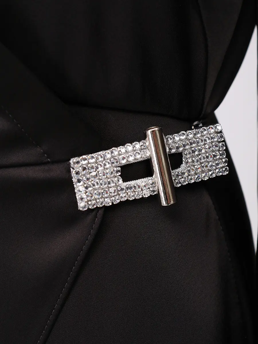 Платье однотонное DAVID KOMA PF25DK74D/BLACK_SILVER Черный  Фото 6