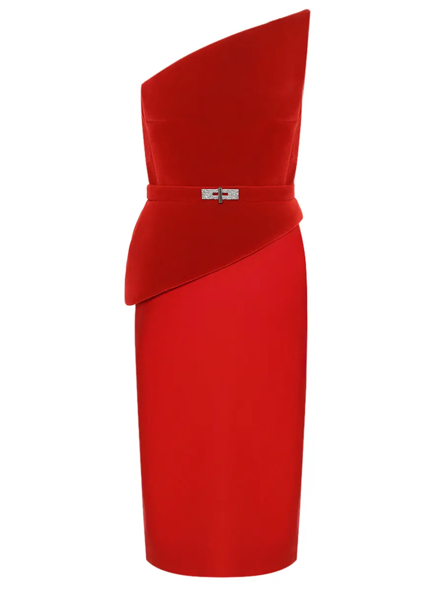 Платье однотонное DAVID KOMA PF25DK61D Красный 