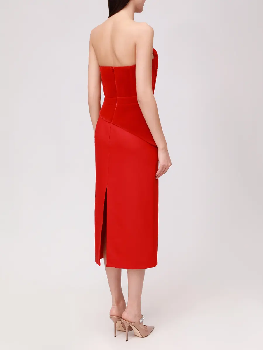 Платье однотонное DAVID KOMA PF25DK61D Красный  Фото 3