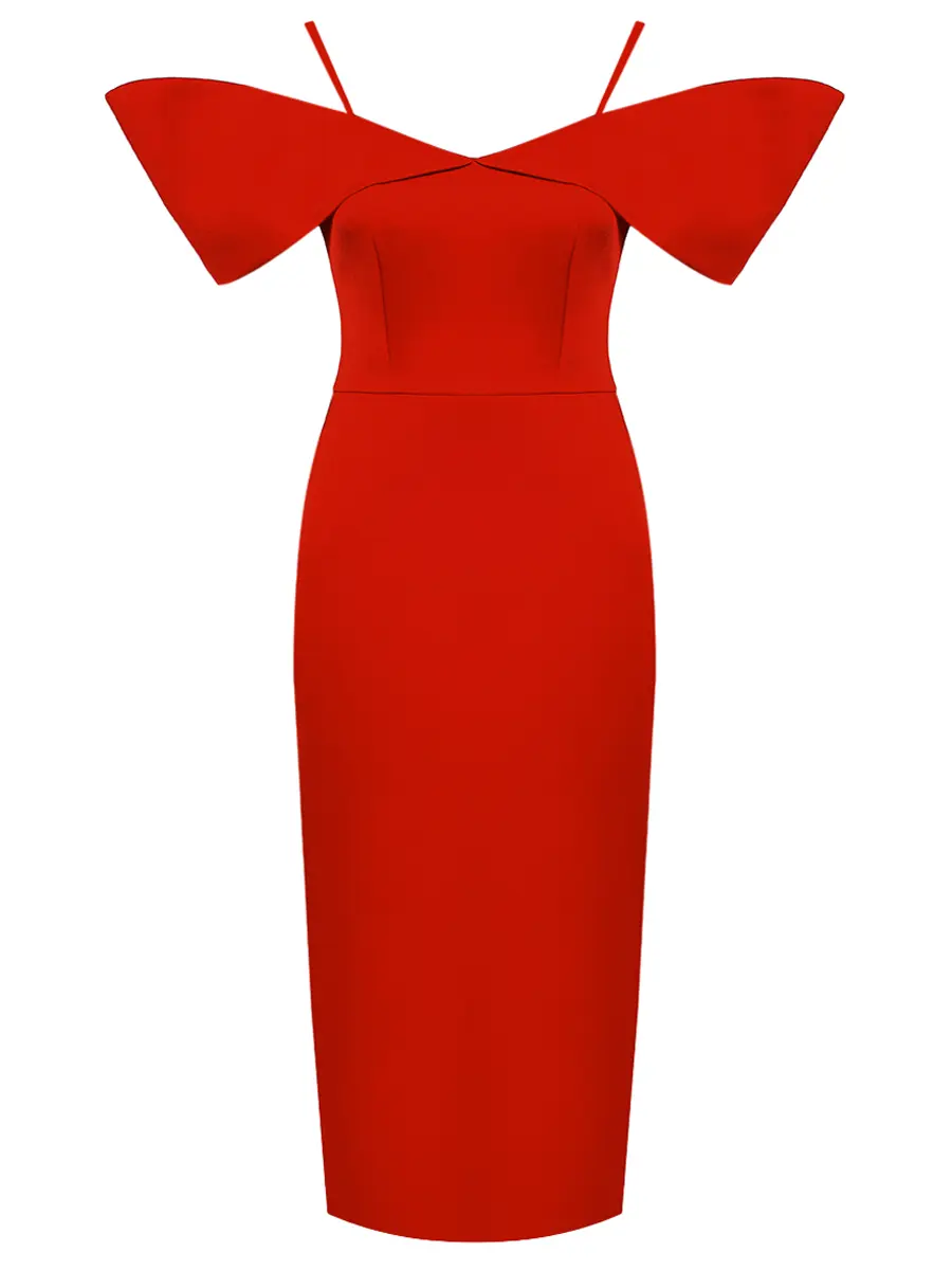 Платье однотонное DAVID KOMA PF25DK71D Красный 