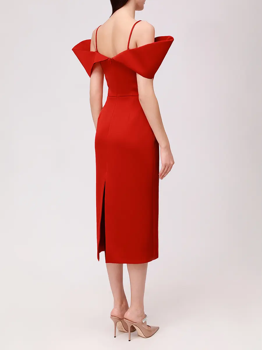 Платье однотонное DAVID KOMA PF25DK71D Красный  Фото 3
