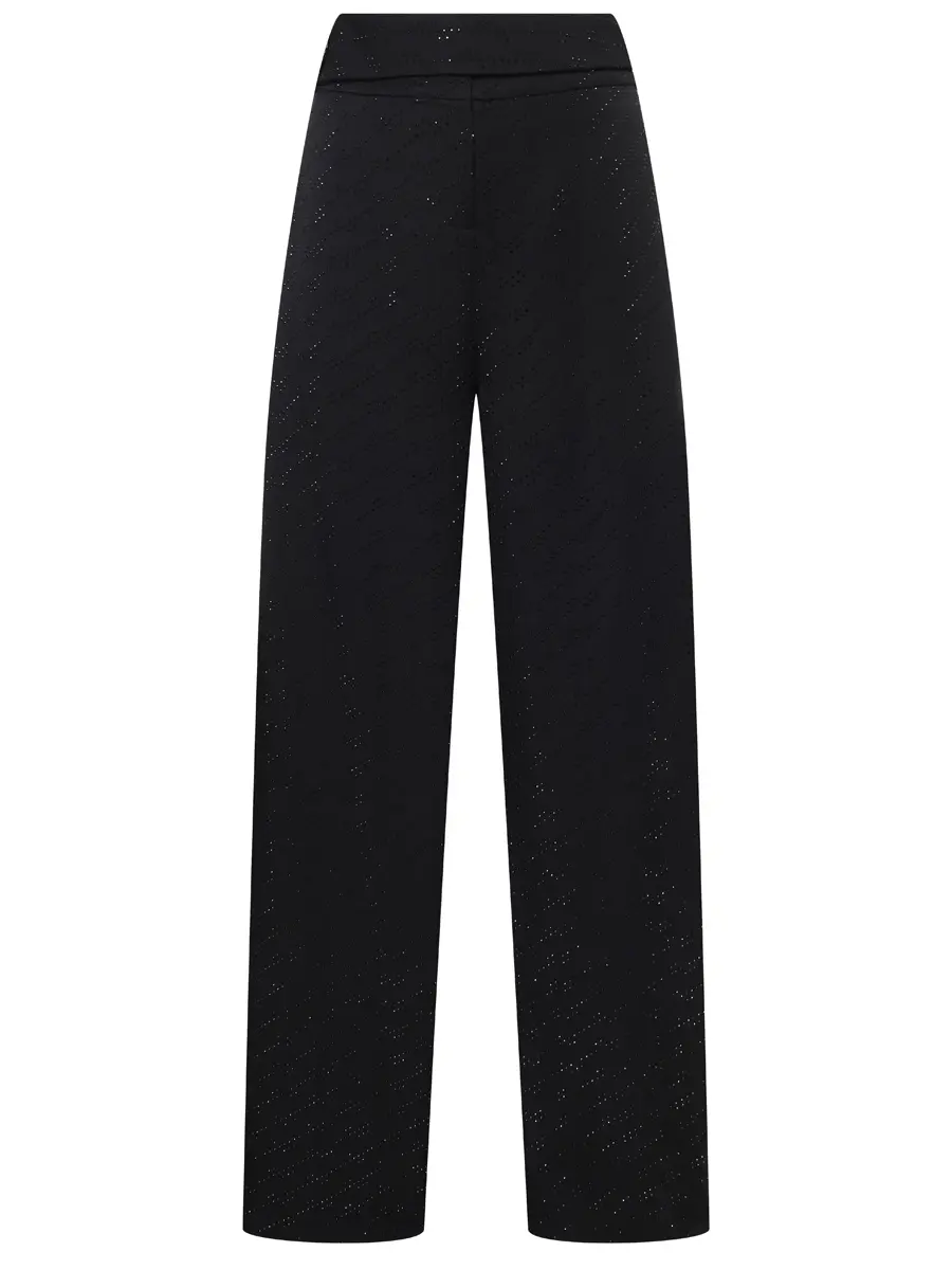 Брюки со стразами DAVID KOMA PF25DK09TR/BLACK_BLACK Черный 