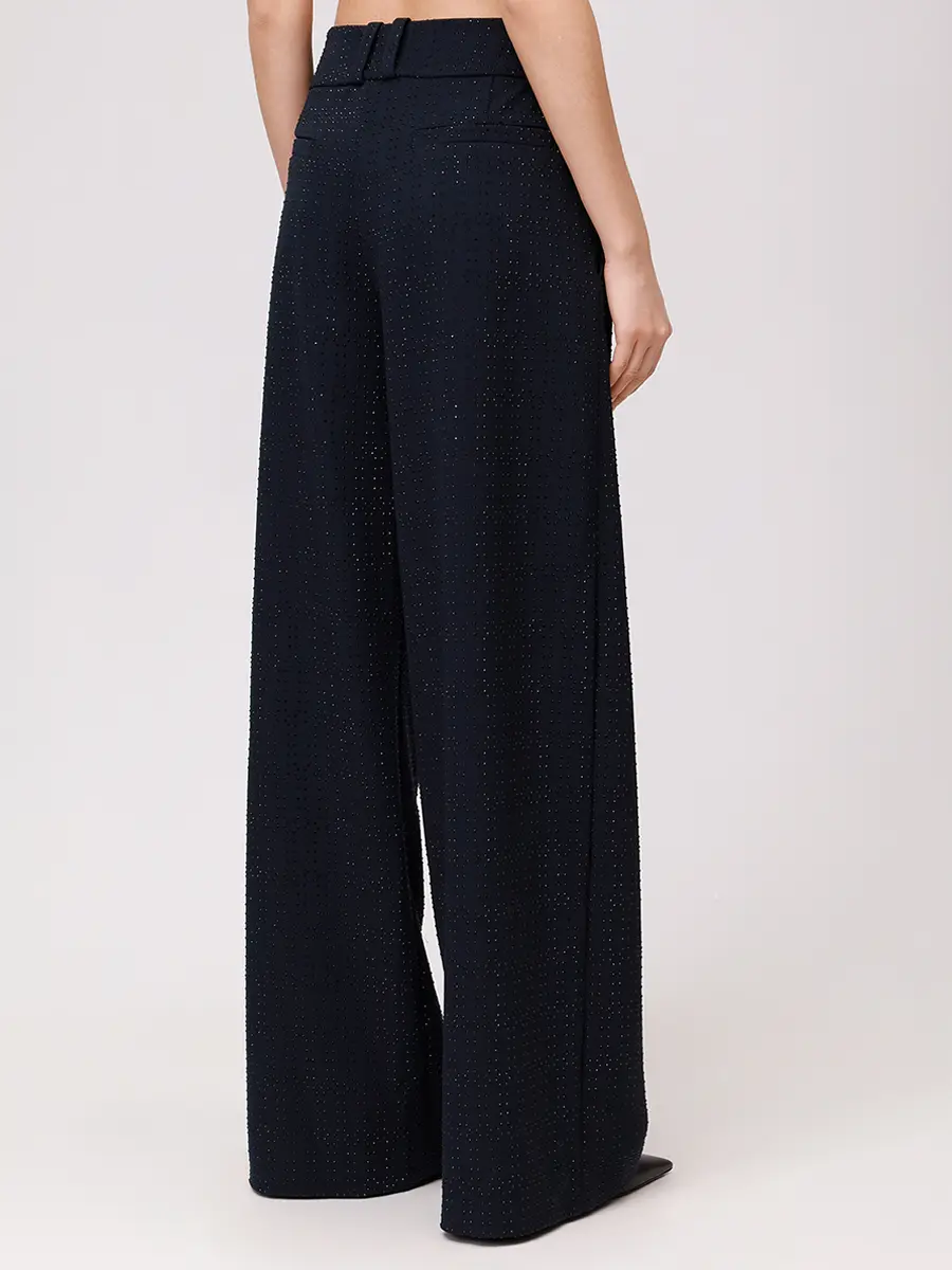 Брюки со стразами DAVID KOMA PF25DK09TR/NAVY_BLACK Синий  Фото 3