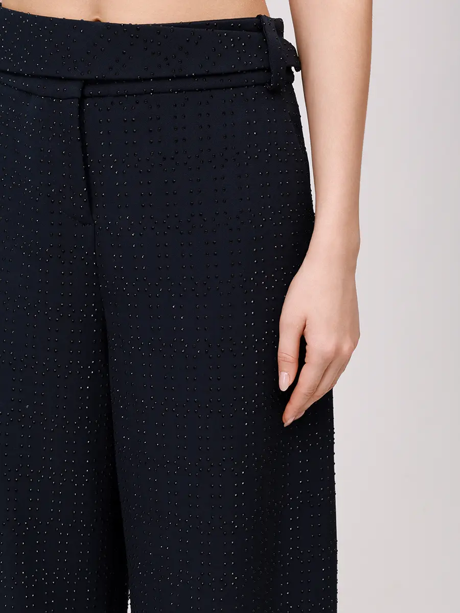 Брюки со стразами DAVID KOMA PF25DK09TR/NAVY_BLACK Синий  Фото 5