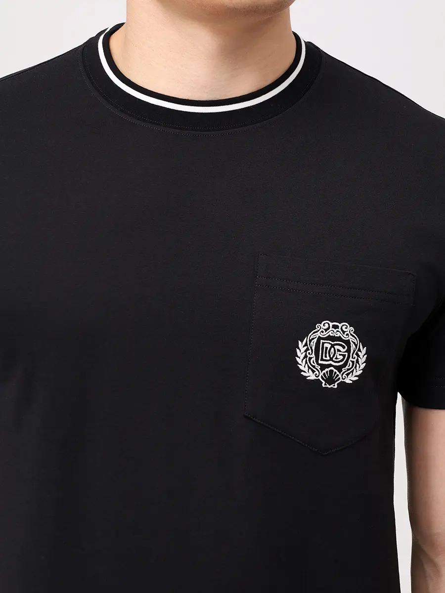 Футболка хлопковая DOLCE & GABBANA G8RA2Z FU7EQ N0000 Черный  Фото 5