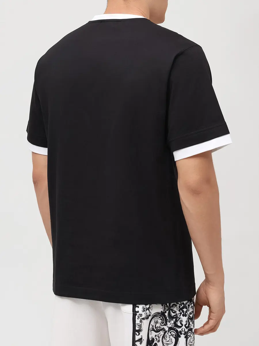 Футболка хлопковая DOLCE & GABBANA G8ST2Z G7O9T N0000 Черный  Фото 3