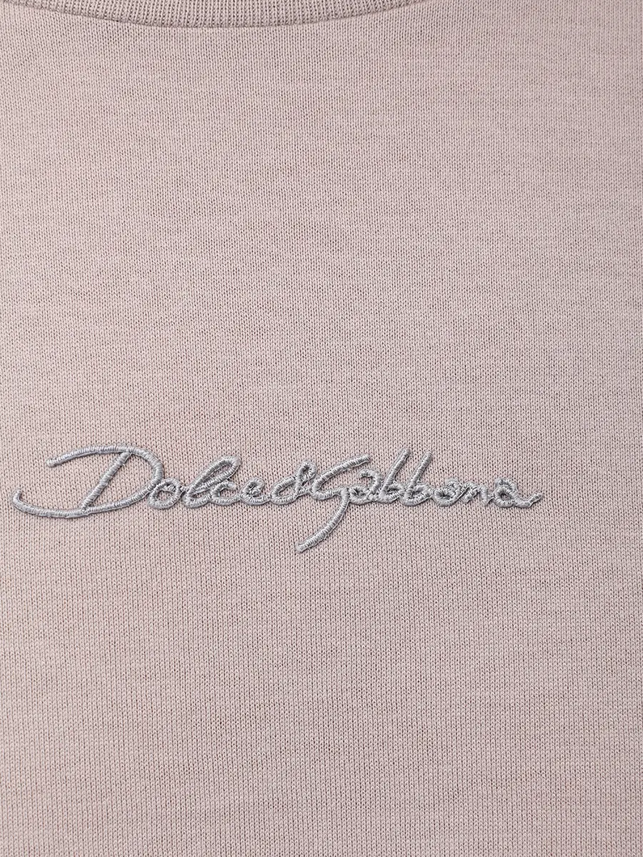 Футболка хлопковая DOLCE & GABBANA G8RN8Z G7NUB N9333 Бежевый  Фото 6