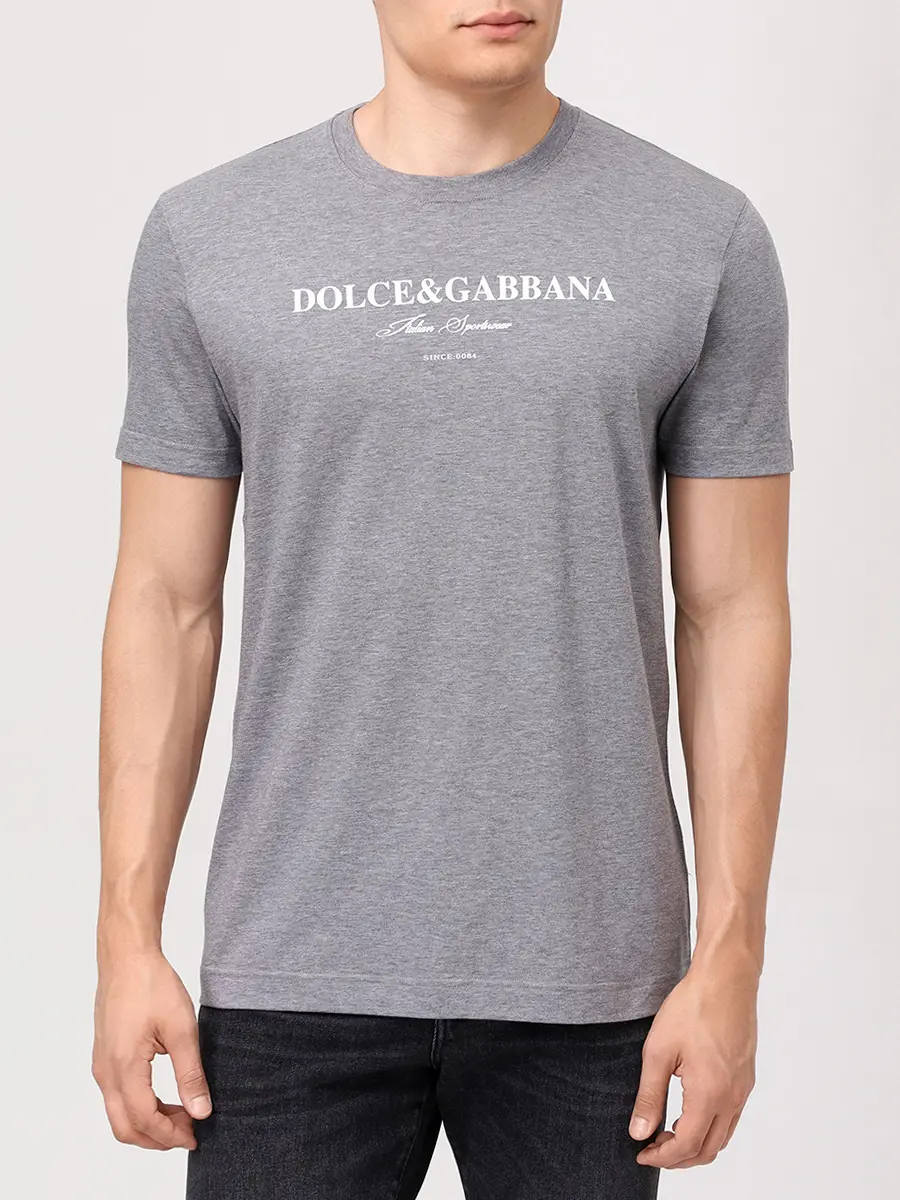 Футболка хлопковая DOLCE & GABBANA G8RN8T G7O9Y S8291 Серый  Фото 4