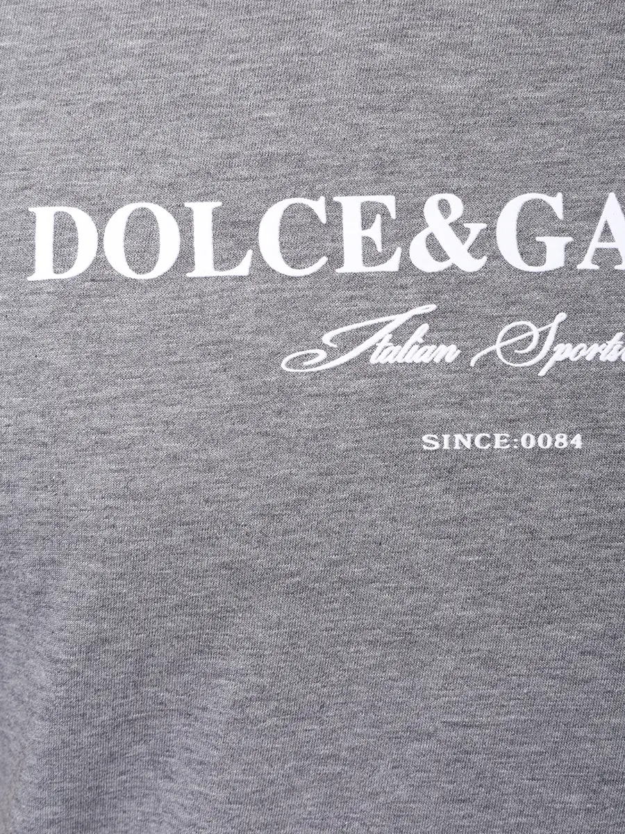 Футболка хлопковая DOLCE & GABBANA G8RN8T G7O9Y S8291 Серый  Фото 6