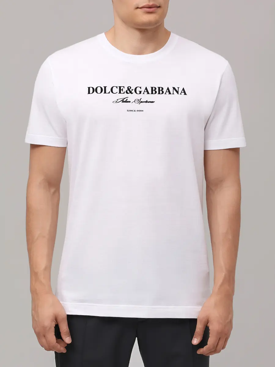 Футболка хлопковая DOLCE & GABBANA G8RN8T G7O9Y W0800 Белый  Фото 4