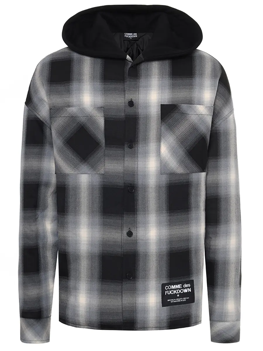 

Рубашка в клетку, Черный, CFABM01745 NERO