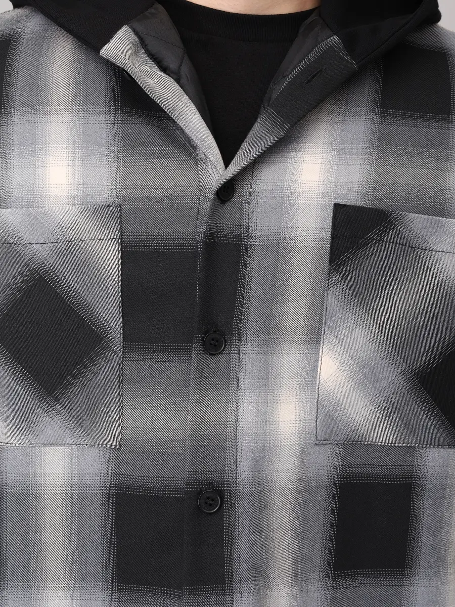 Рубашка в клетку COMME DES FUCKDOWN CFABM01745 NERO Черный  Фото 5