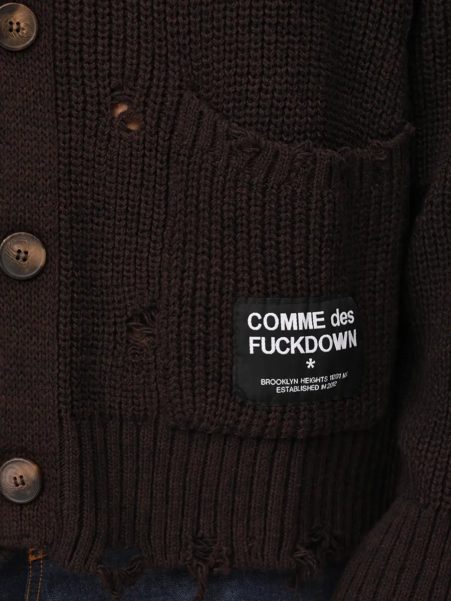 Кардиган вязаный COMME DES FUCKDOWN CFABM01759 MORO Коричневый  Фото 5