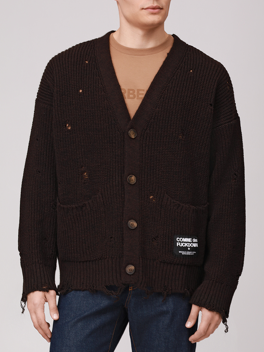 

Кардиган вязаный, Коричневый, CFABM01759 MORO