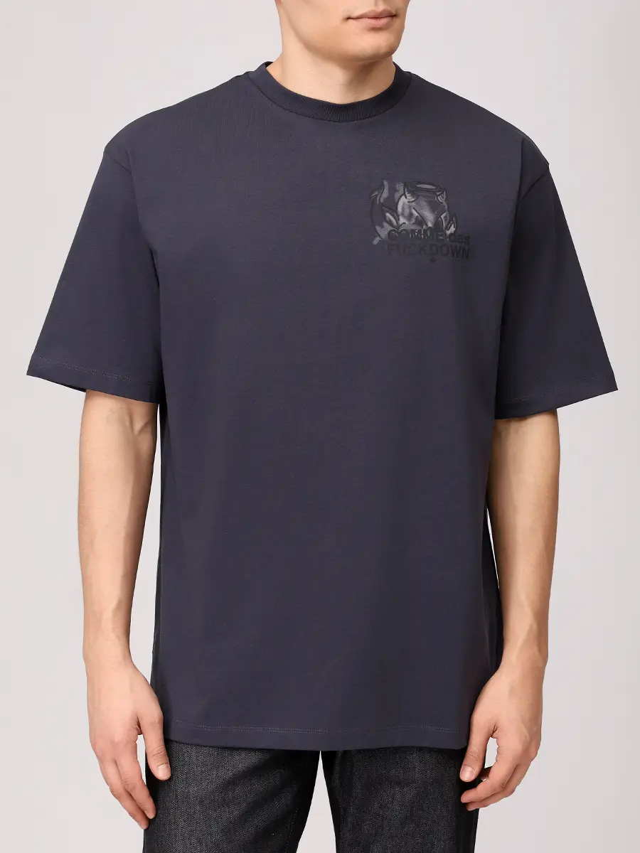 Футболка хлопковая COMME DES FUCKDOWN CFABM01824 FERRO Темно - Серый  Фото 4