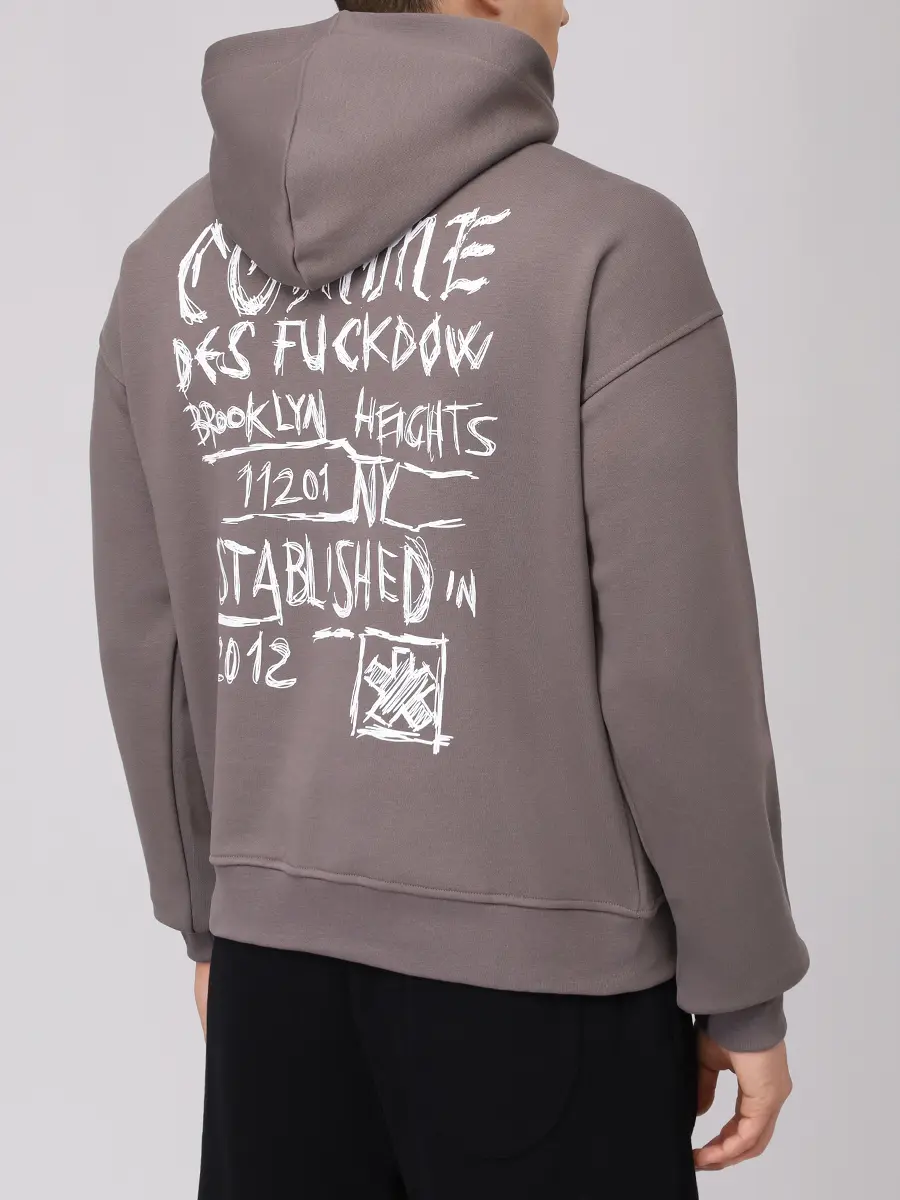 Худи хлопковое COMME DES FUCKDOWN CFABM01809 FANGO Серый  Фото 3