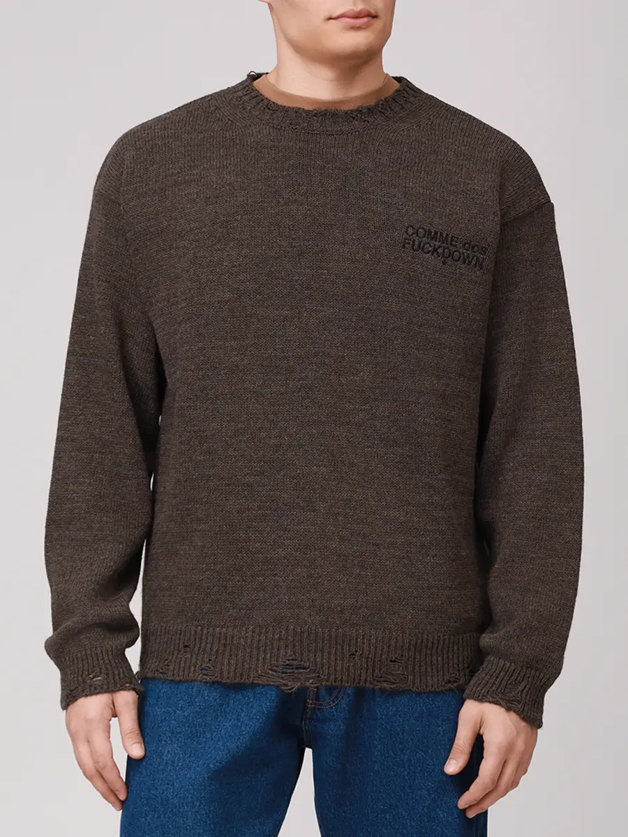 

Джемпер вязаный, Коричневый, CFABM01755 FANGO