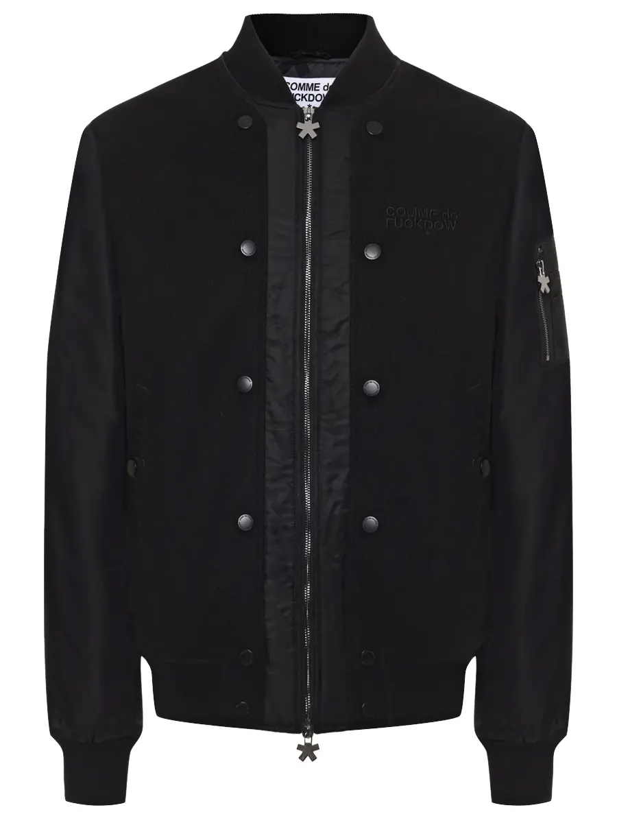 Бомбер однотонный COMME DES FUCKDOWN CFABM01703 NERO Черный 