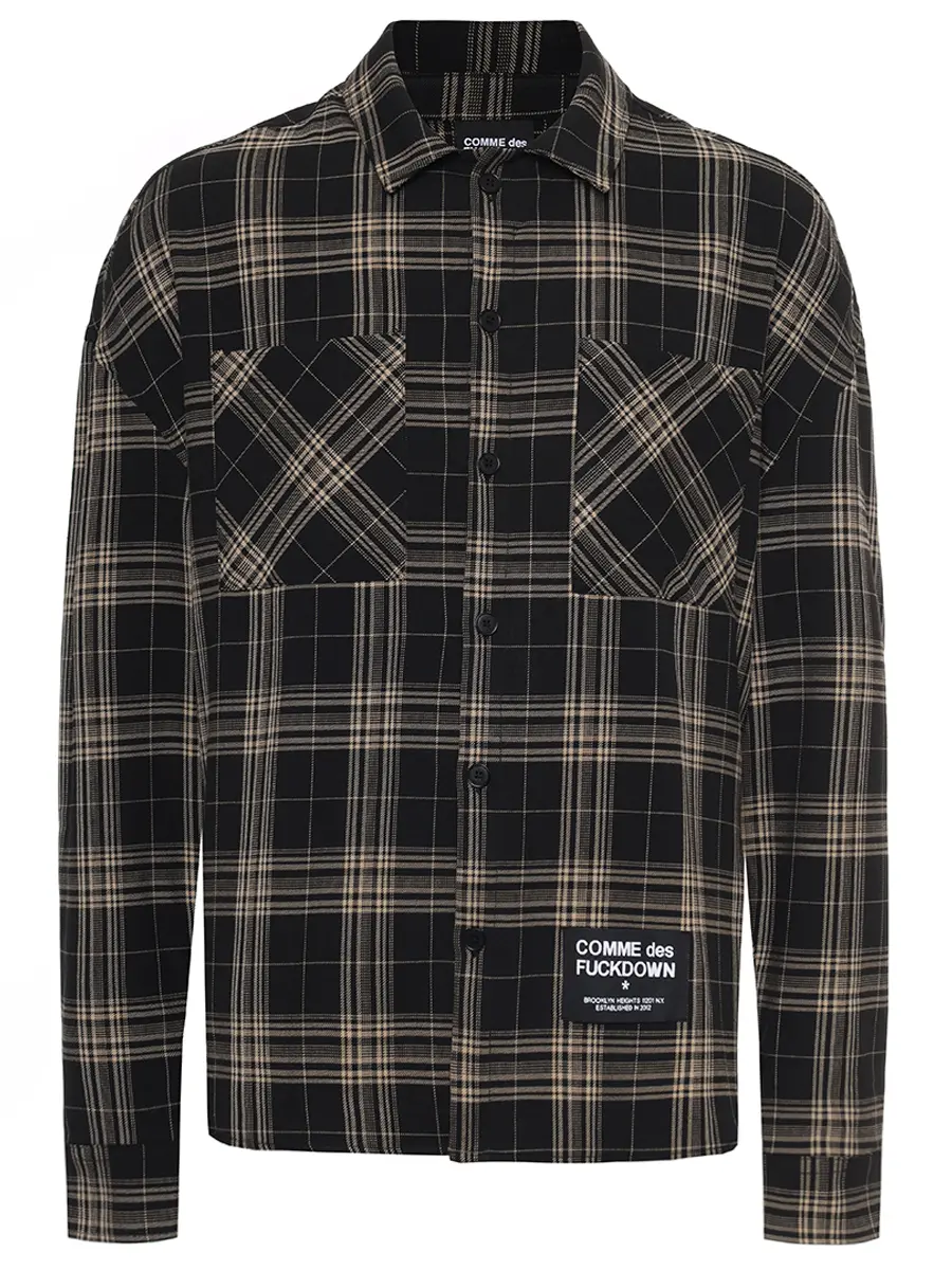 

Рубашка в клетку, Черный, CFABM01781 NERO