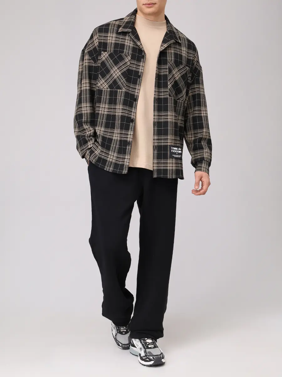 Рубашка в клетку COMME DES FUCKDOWN CFABM01781 NERO Черный  Фото 2