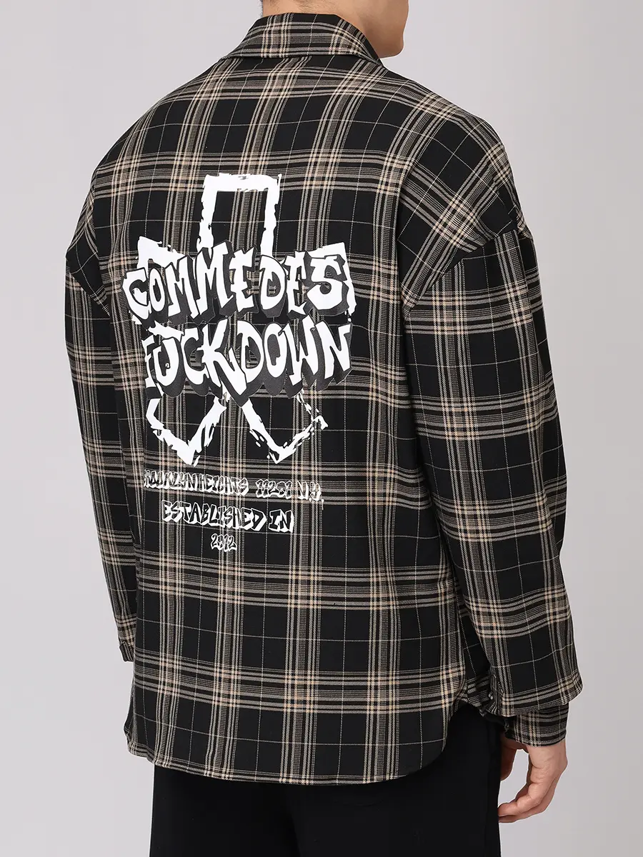 Рубашка в клетку COMME DES FUCKDOWN CFABM01781 NERO Черный  Фото 3
