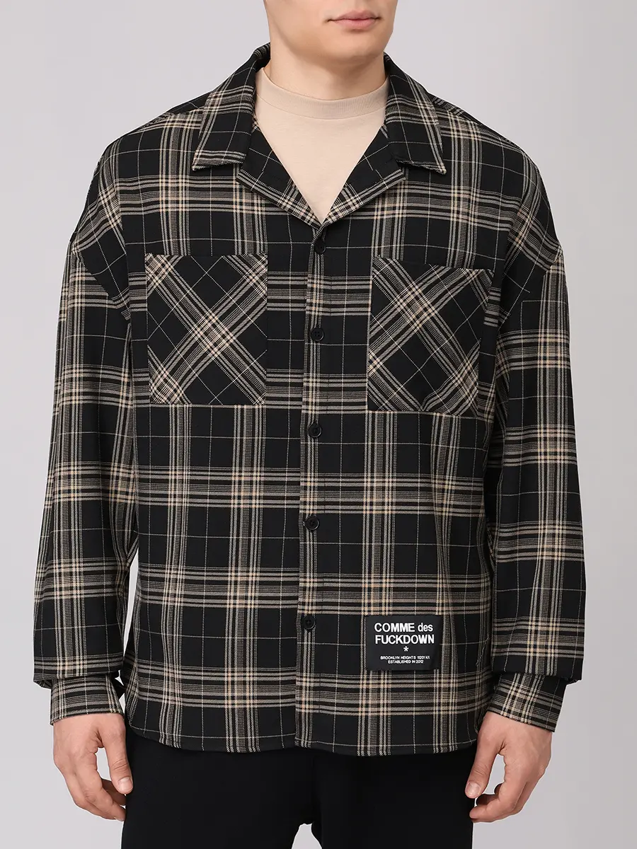Рубашка в клетку COMME DES FUCKDOWN CFABM01781 NERO Черный  Фото 4