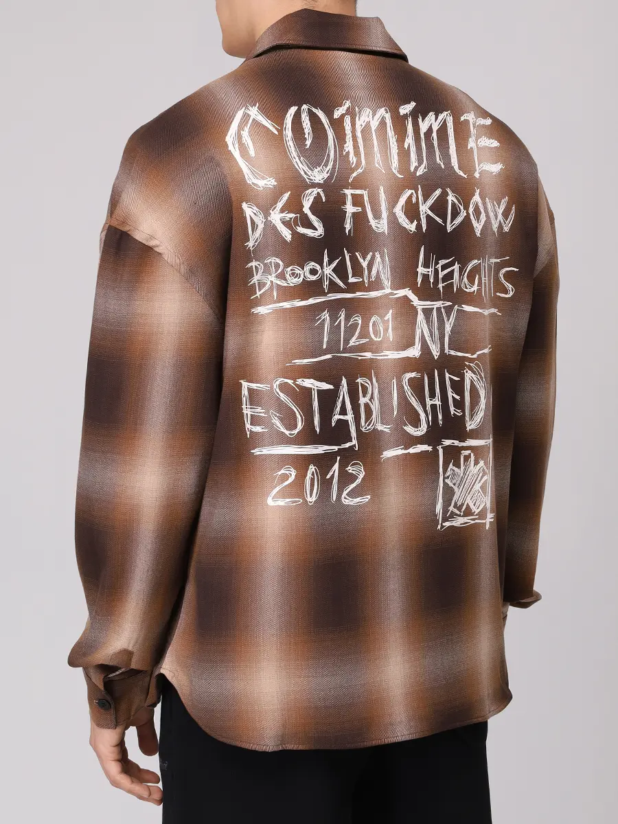 Рубашка в клетку COMME DES FUCKDOWN CFABM01811 MORO Коричневый  Фото 3