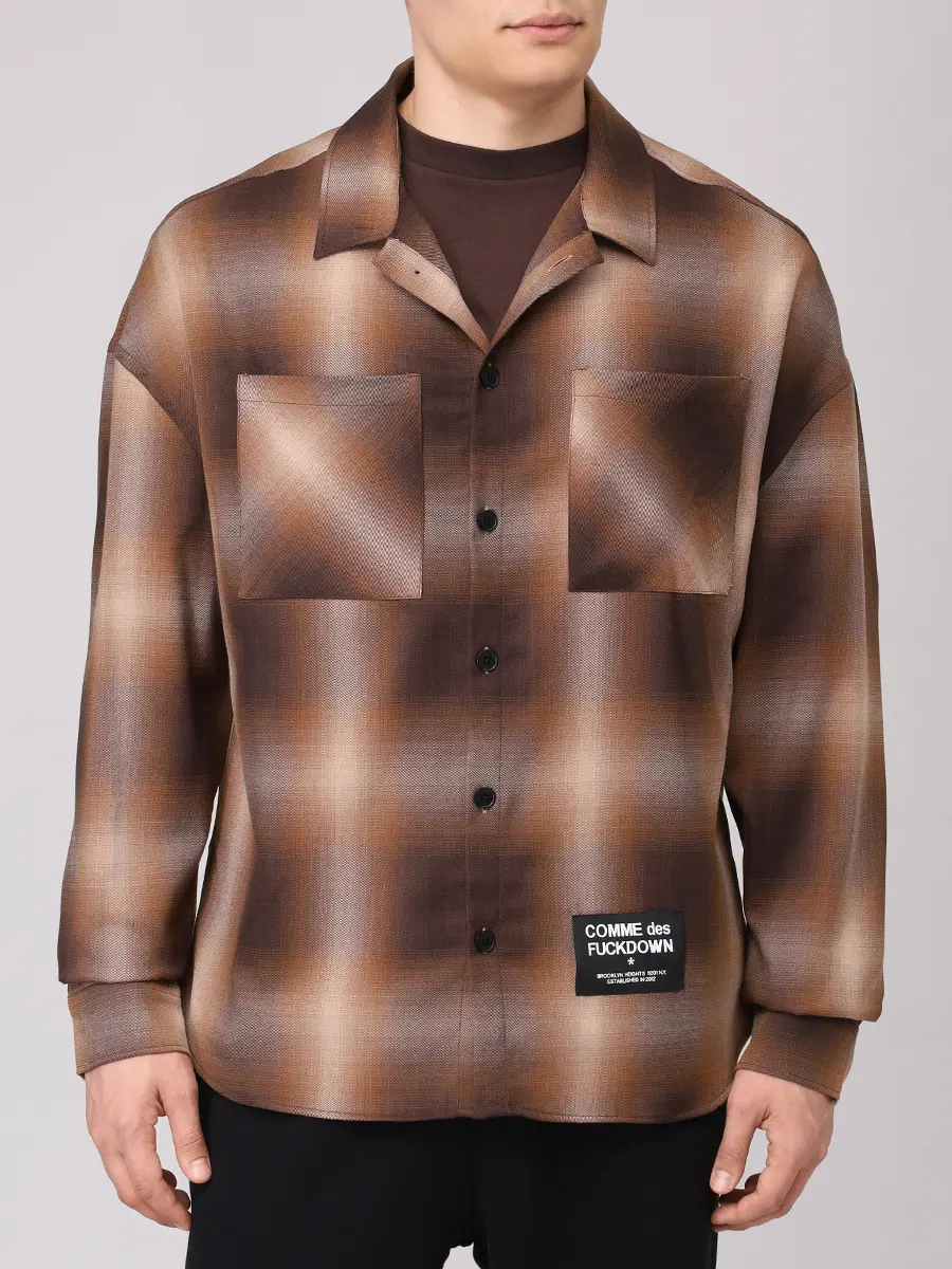 Рубашка в клетку COMME DES FUCKDOWN CFABM01811 MORO Коричневый  Фото 4