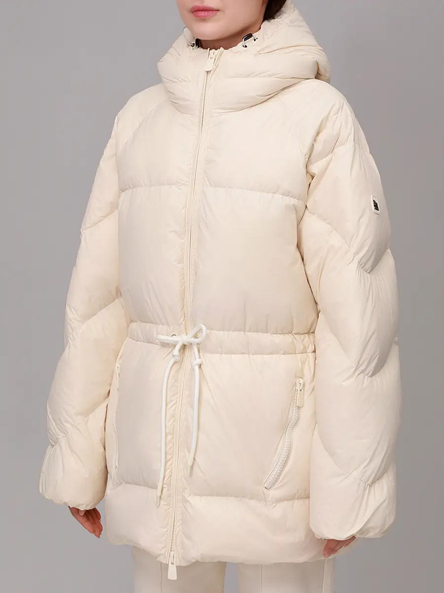 Пуховик стеганый BACON BACPIGIA566 BAC055 WHITE MILK Кремовый  Фото 4